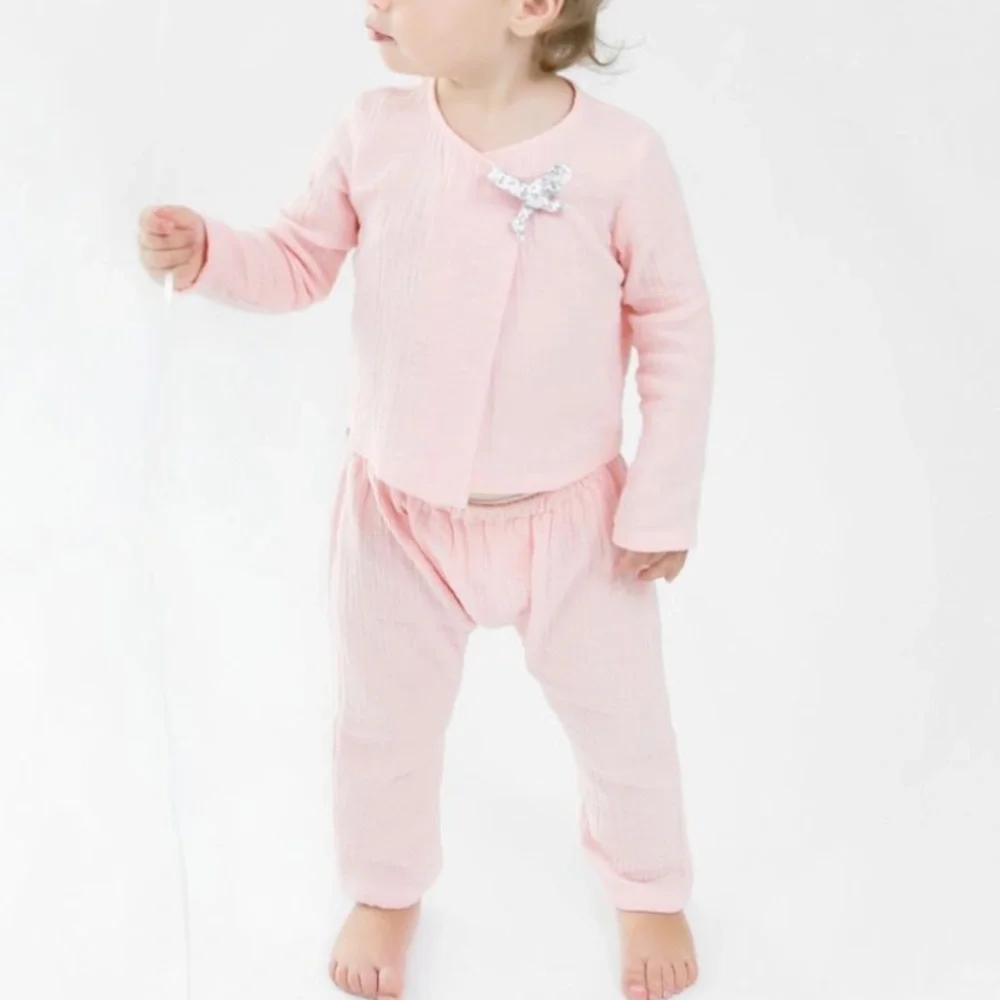Leah & Rae Cotton Gauze Kimono top and Pant Set, NWT, 18-24 months